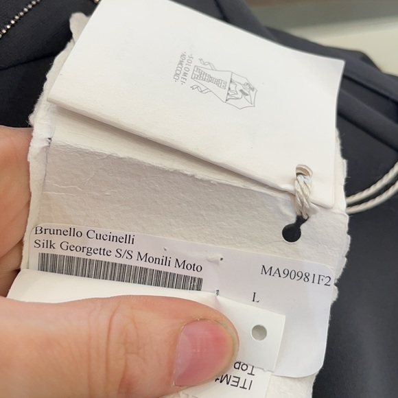 Brunello Cuccinelli Silk Short Sleeve Blouse - Picture 13 of 13